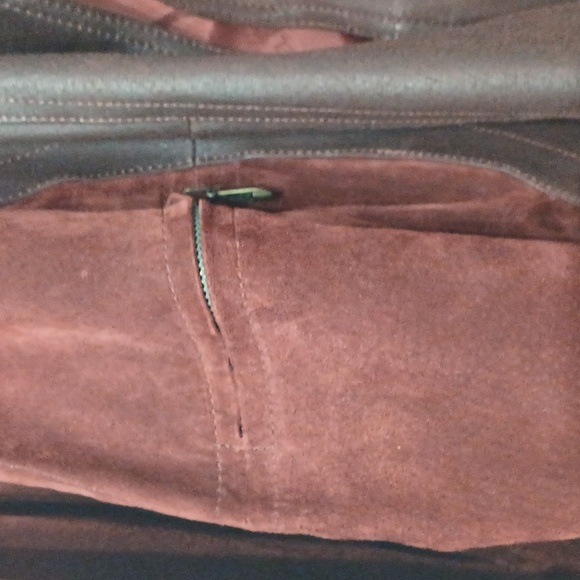 Vintage Brown and Red Leather Jacket,UNISEX, size medium,  pre-loved - Picture 2 of 6